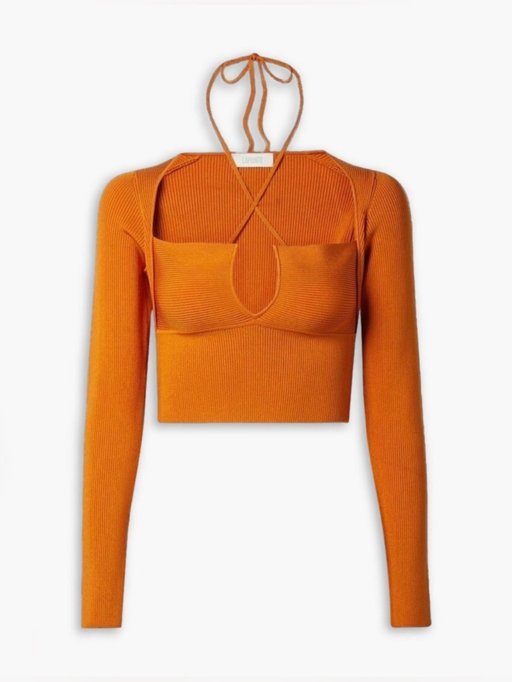 LAPOINTE NET-A-PORTER Orange Cropped Top